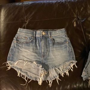 Express cheeky super high rise - size 2 - denim shorts